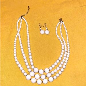 Beaded earring and necklace set